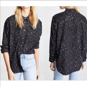 Madewell oversized black button-down shirt in star